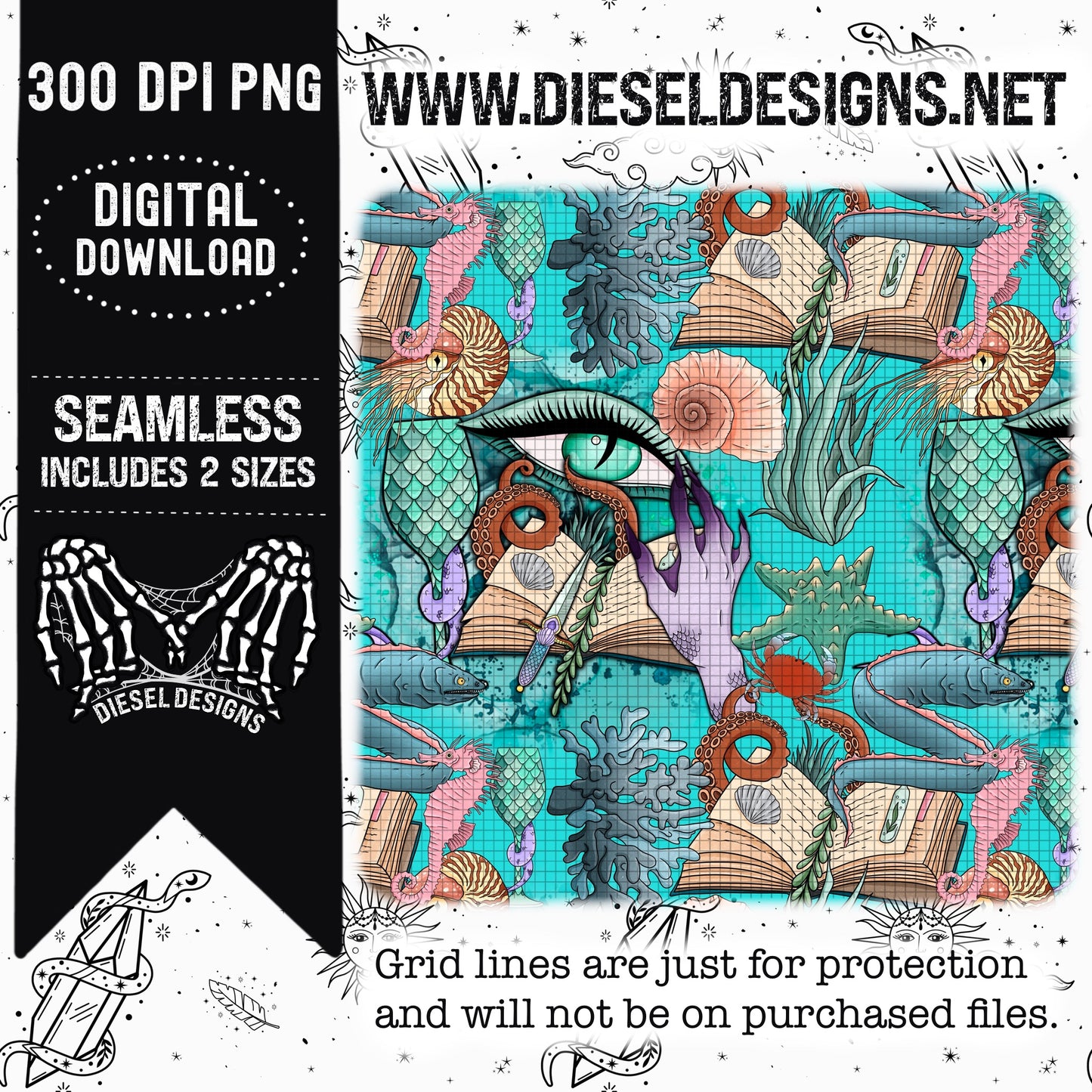 Mermaid Spells 1 | Design | 300 DPI | PNG