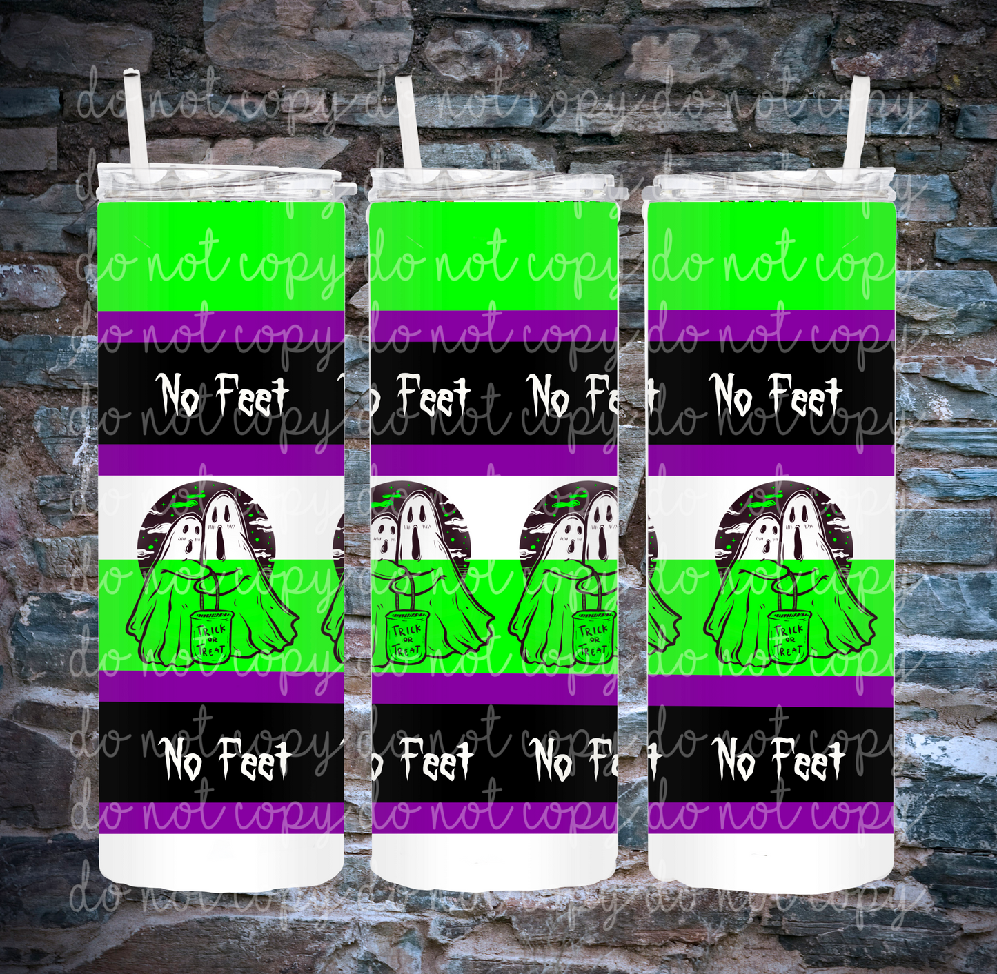 No feet ghost | 300 DPI | 20 oz Skinny Tumbler Wrap