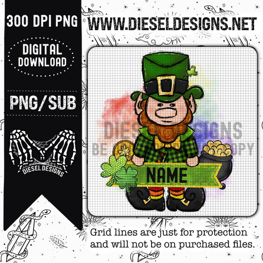 Custom Male Leprechaun name PNG File