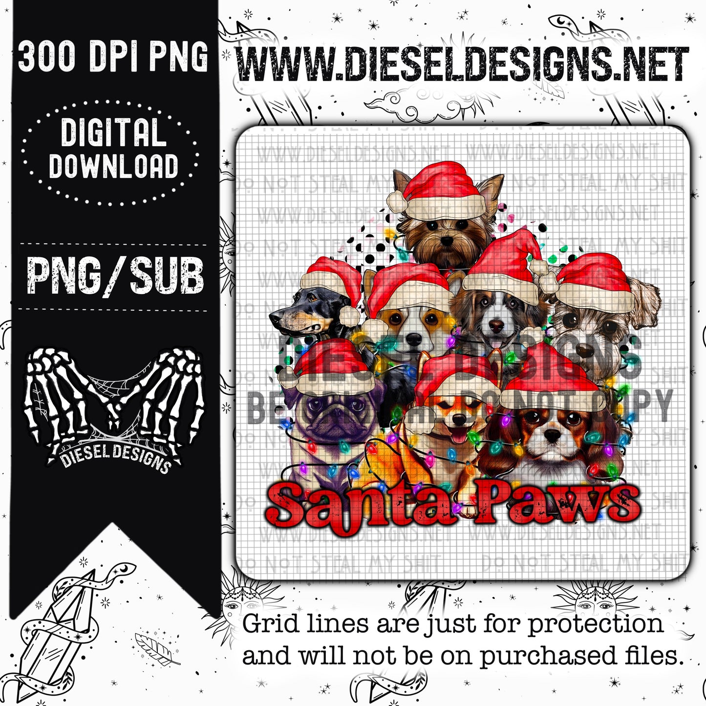 Puppy Group Christmas | 300 DPI | Transparent PNG