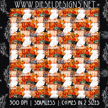 It's Fall Season Pumpkin Booth Seamless Design| 300 DPI | Seamless 12"x12" | Includes 2 Sizes