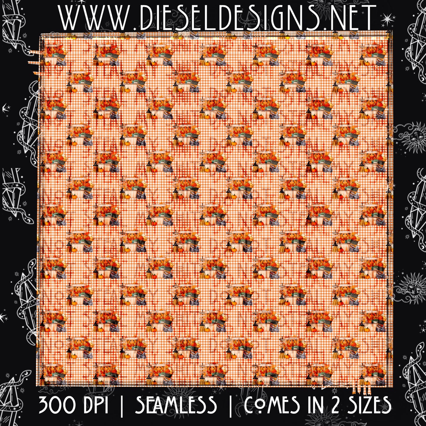 Fall Checkered Seamless Designs| 300 DPI | Seamless 12"x12" | Includes 2 Sizes