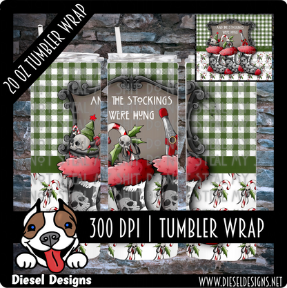 Stockings Were Hung Tumbler Wrap | 300 DPI | 20 oz Skinny Tumbler Wrap