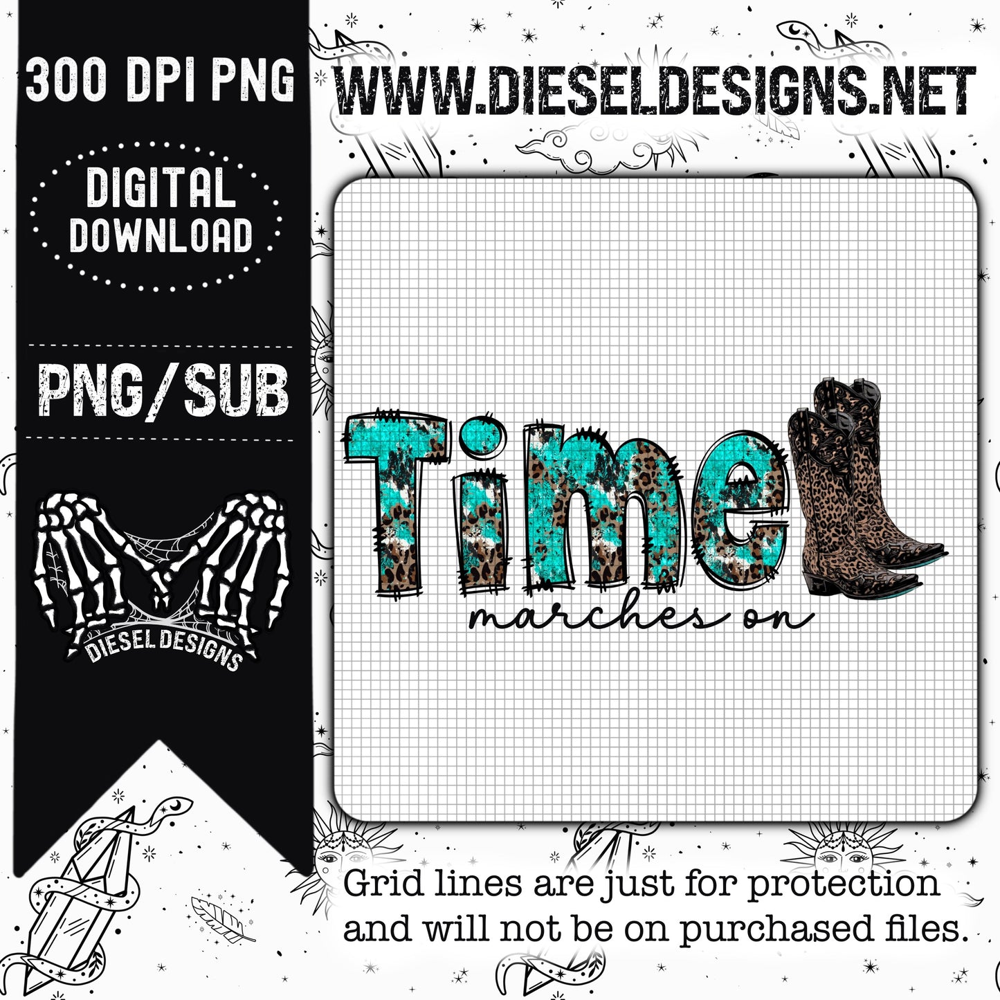 Time Marches On PNG  | 300 DPI | Transparent PNG