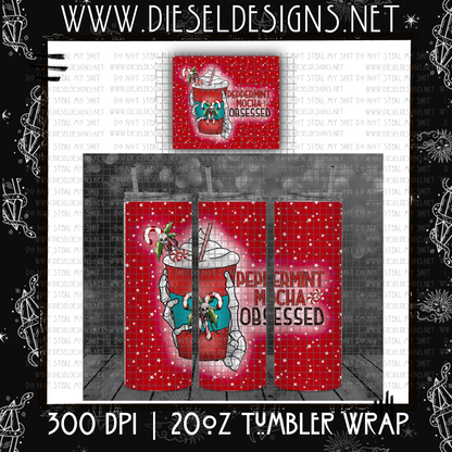 Peppermint Mocha Tumbler Wrap | 300 DPI | PNG |