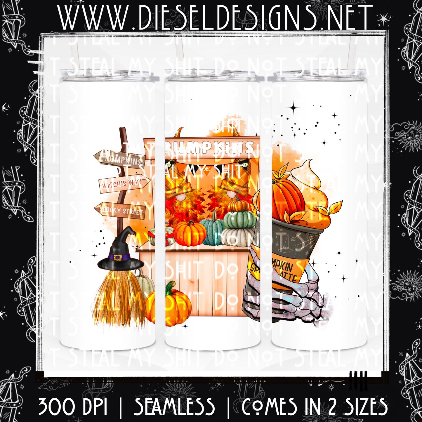 Fall Scene Tumbler Wrap | 300 DPI | PNG