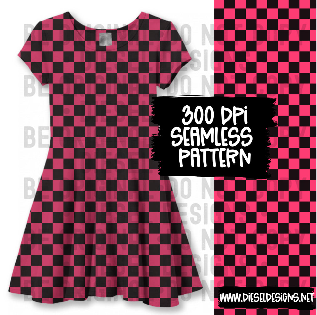 Dark Pink Checkers Seamless | 300 DPI | 12" x 12" | Seamless File