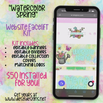 Watercolor Spring | Website Kits | Editable graphics included