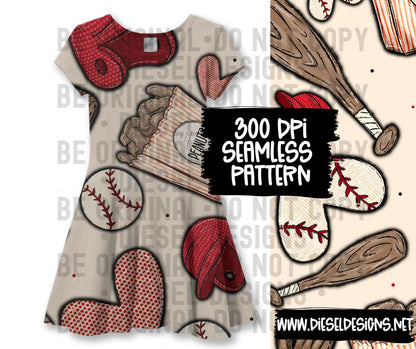 Baseball Tan Dots Seamless  | 300 DPI | Seamless 12"x12" | PNG File