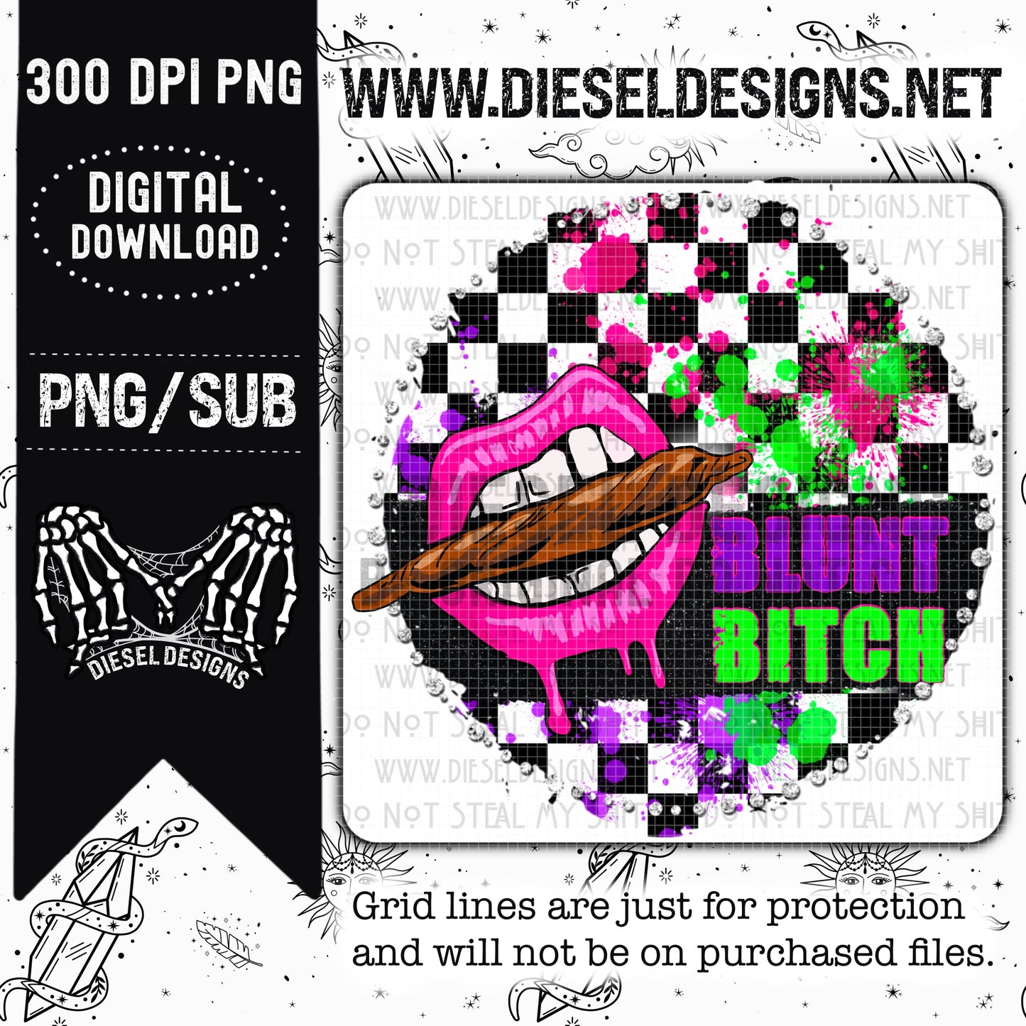 Blunt Bitch Checkered | Design | 300 DPI | PNG |