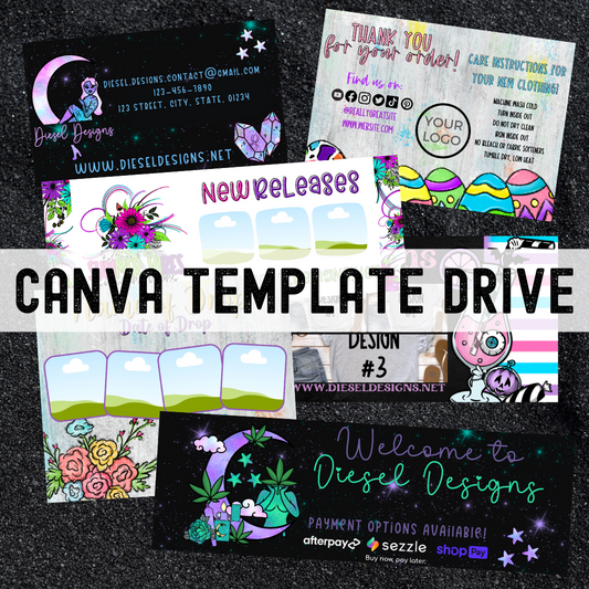 2023/2024 Canva Drive | Editable Canva graphics | Drop Graphics | Thank you Cards | Care Instructions | Business Cards