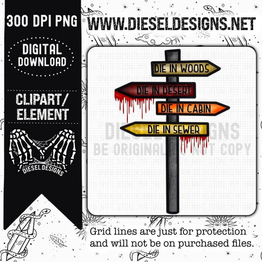 Horror Sign | 300 DPI | Transparent PNG | Clipart |