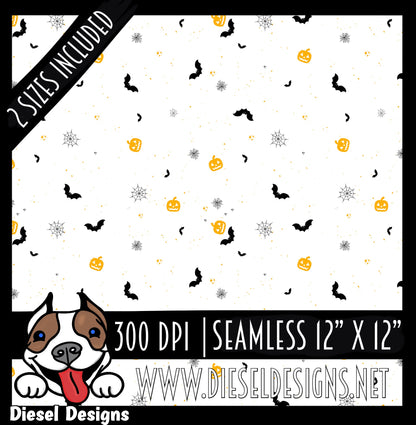 Halloween Seamless Design | 300 DPI | Seamless 12"x12" | 2 sizes Included