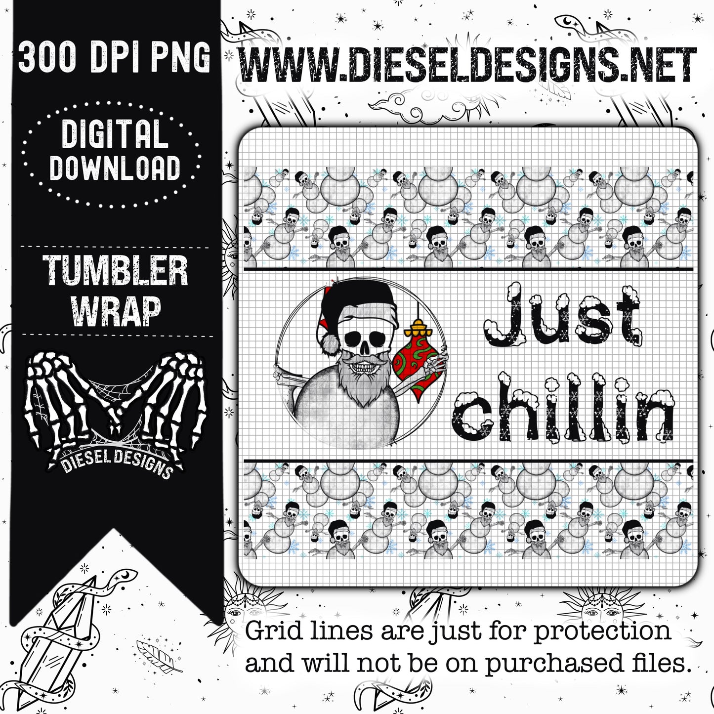 Just Chillin Tumbler Wrap | Design | 300 DPI | PNG