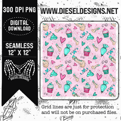 Pink Baker Seamless   | 300 DPI | 12" x 12" | Seamless File | NSFW