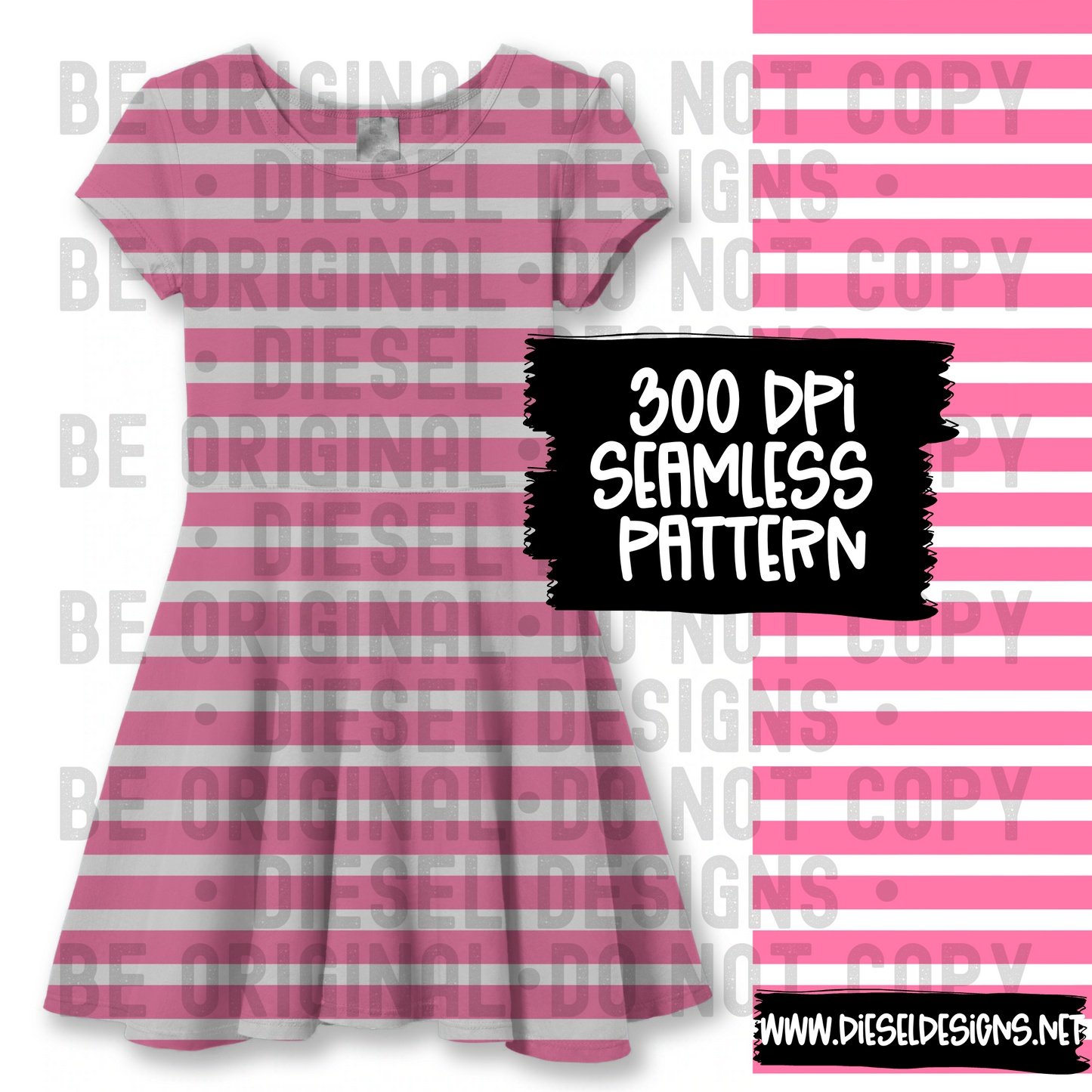 Pink Stripes Seamless   | 300 DPI | 12" x 12" | Seamless File