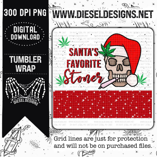 Santas Favorite Stoner Tumbler Wrap | 300 DPI | 20 oz Skinny Tumbler Wrap