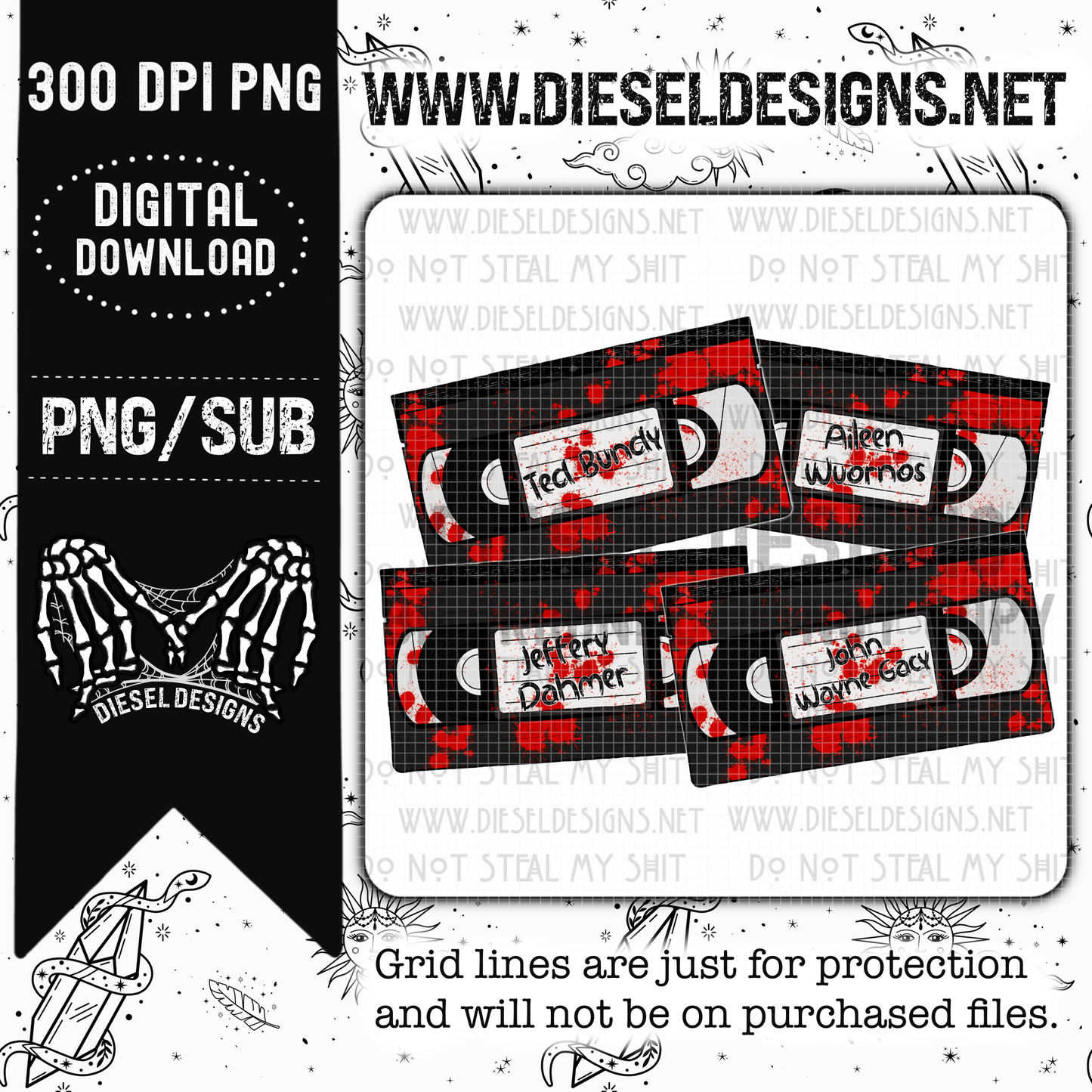 True Crime Bundle | 300 DPI | PNG | Seamless | Tumbler Wraps |