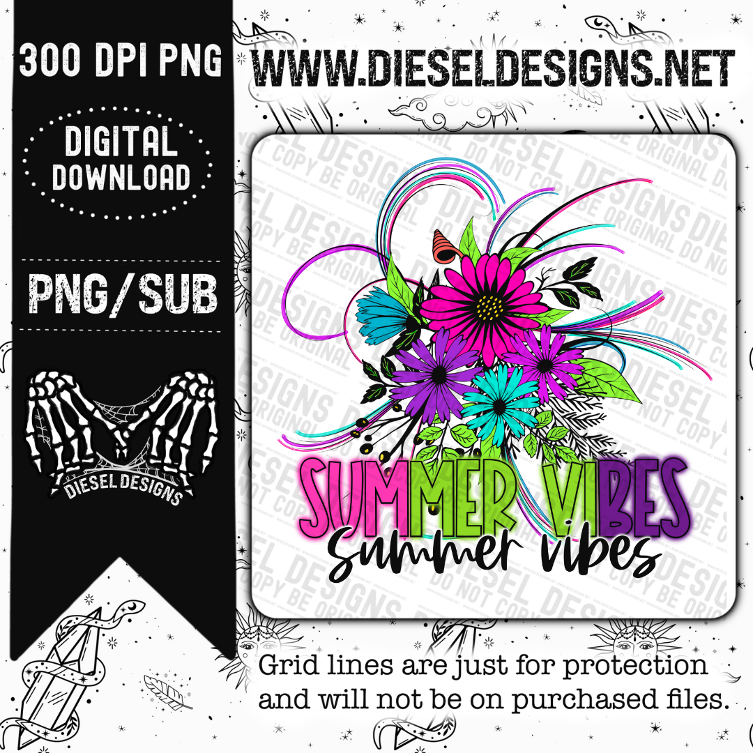 Summer Vibes | 300 DPI | Transparent PNG