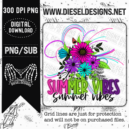 Summer Vibes Detailed | 300 DPI | Transparent PNG