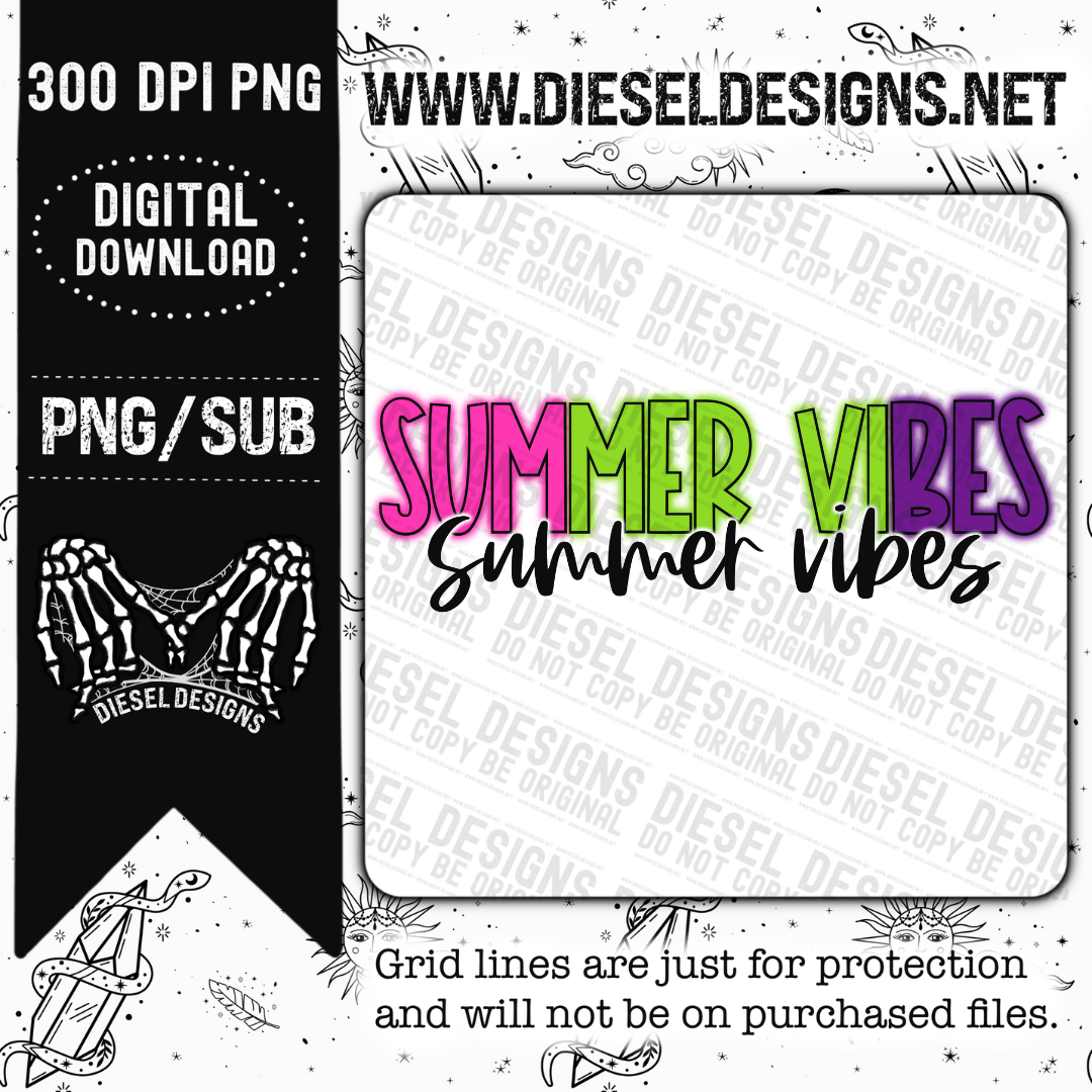 Summer Vibes Sleeves | 300 DPI | Transparent PNG