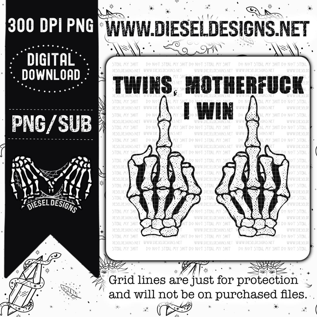 Twins I Win PNG | 300 DPI | Transparent PNG