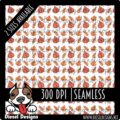 Autumn Leaves Seamless Design | 300 DPI | Seamless 12"x12" | PNG File | 2 Sizes Included