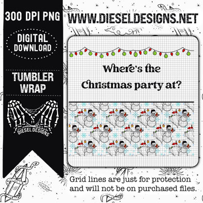 Wheres The Party Tumbler Wrap | 300 DPI PNG